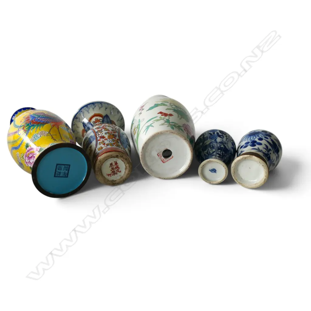 5 ORIENTAL VASES H.260mm FAULTS Image 1++