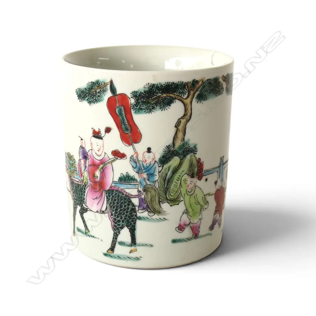 ORIENTAL BRUSH POT H.130mm, 115mm dia Image 1++