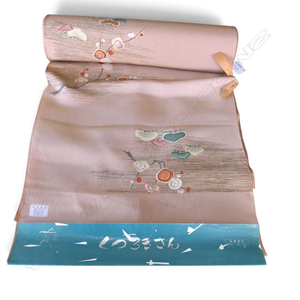 Unused 1980's NISHIJIN TEXTILE (Kyoto) JAPANESE SILK ROLL. L.12m. W.360mm. New old stock Image 1++