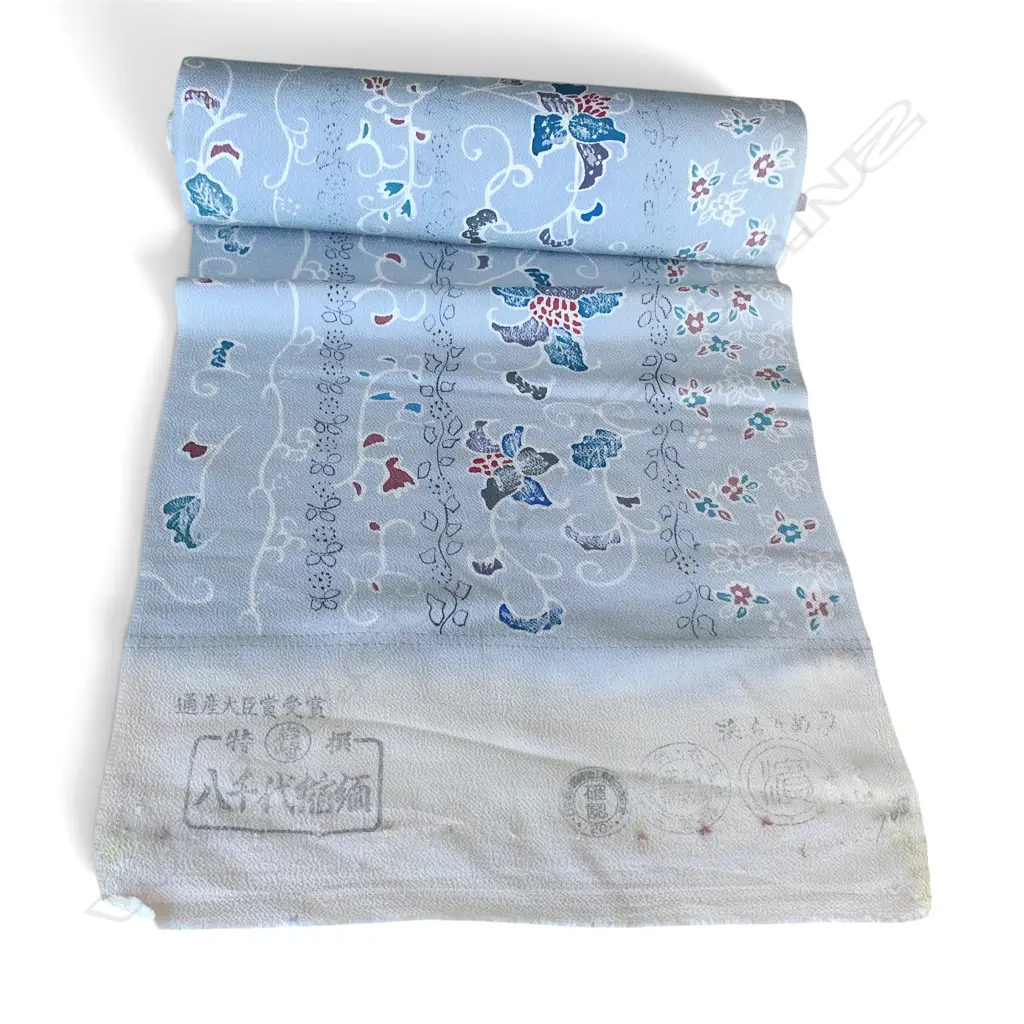 Unused 1980's NISHIJIN TEXTILE (Kyoto) JAPANESE SILK ROLL. L.12m. W.360mm. New old stock Image 1++