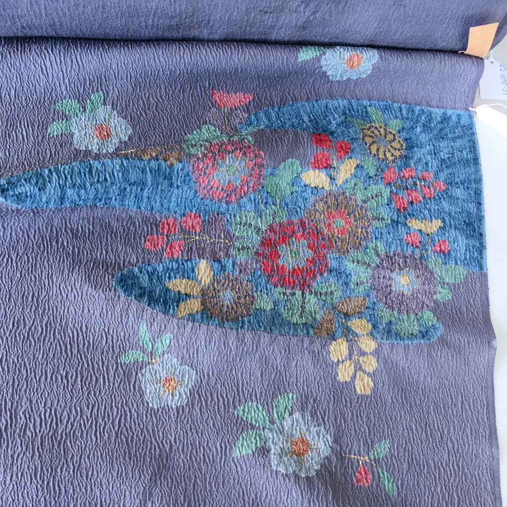 Unused 1980's NISHIJIN TEXTILE (Kyoto) JAPANESE SILK ROLL. L.12m. W.360mm. New old stock Image 1++