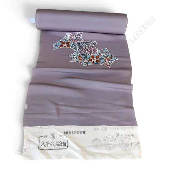 Unused 1980's NISHIJIN TEXTILE (Kyoto) JAPANESE SILK ROLL. L.12m. W.360mm. New old stock