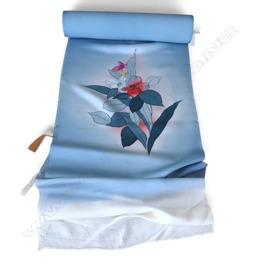 Unused 1980's NISHIJIN TEXTILE (Kyoto) JAPANESE SILK ROLL. L.12m. W.360mm. New old stock Image 1++