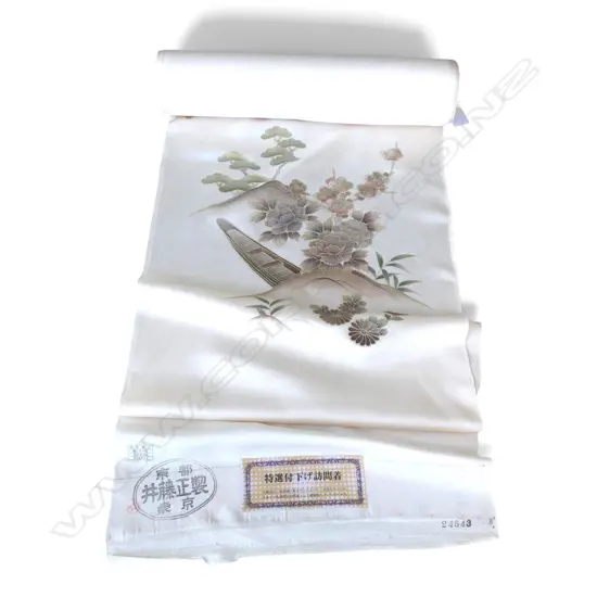 Unused 1980's NISHIJIN TEXTILE (Kyoto) JAPANESE SILK ROLL. L.12m. W.360mm. New old stock
