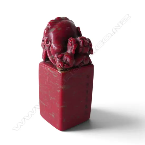ORIENTAL CARVED SOAPSTONE CHOP SEAL H.145mm