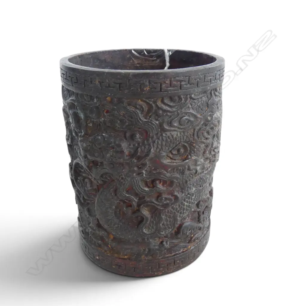ORIENTAL CAST IRON BRUSH POT H.100mm Image 1++