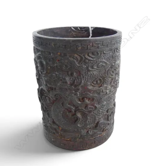ORIENTAL CAST IRON BRUSH POT H.100mm