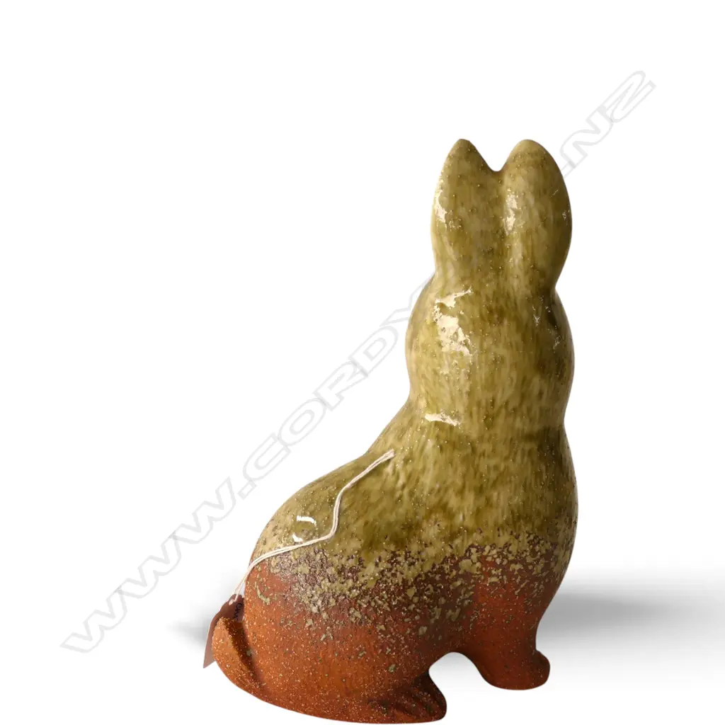 MID CENTURY JAPANESE SALT GLAZED CERAMIC RABBIT, H.250mm Image 1++