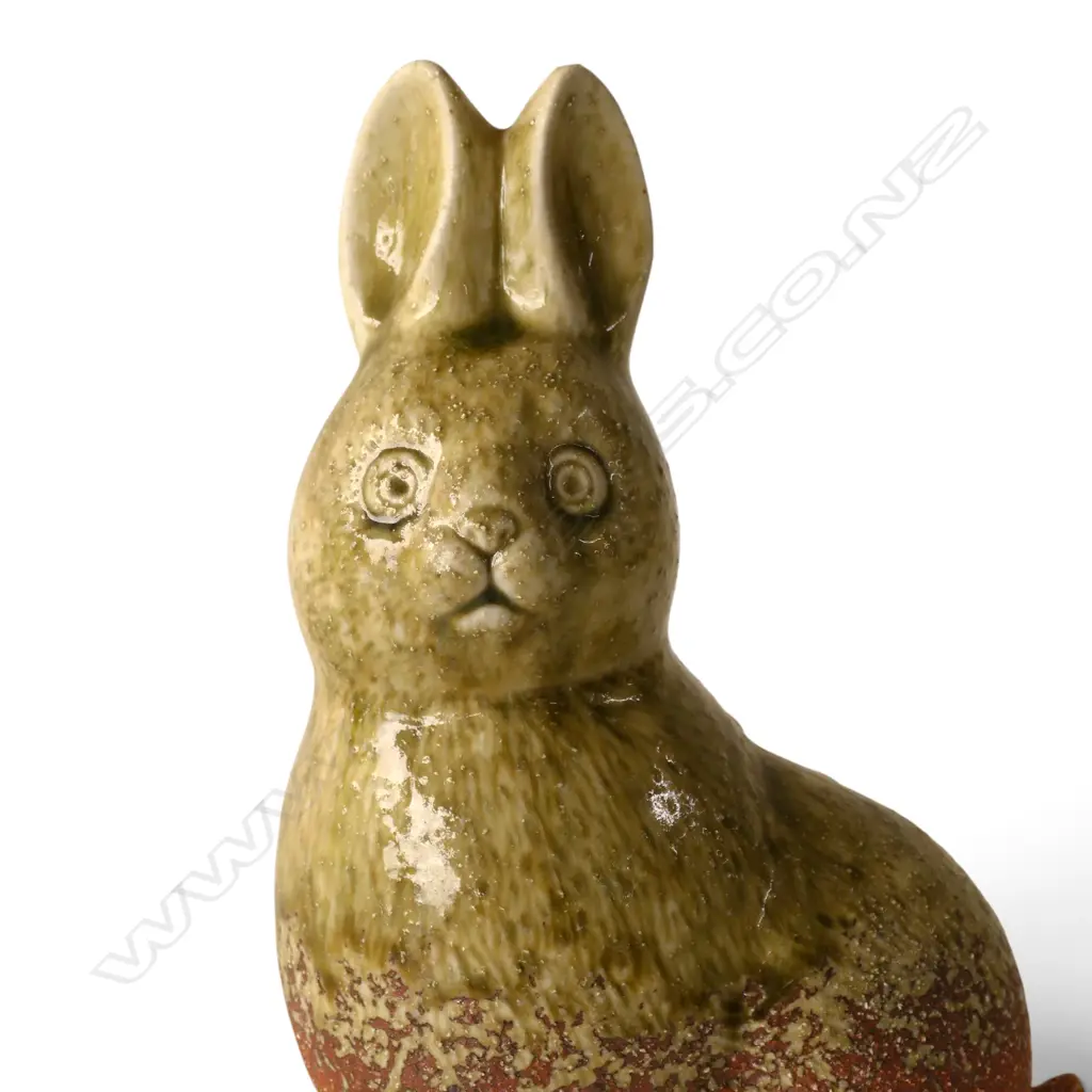 MID CENTURY JAPANESE SALT GLAZED CERAMIC RABBIT, H.250mm Image 1++