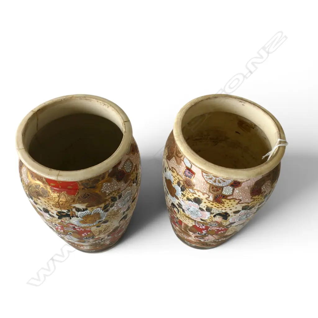 PR VINTAGE SATSUMA VASES H220MM 1 RESTORED Image 1++