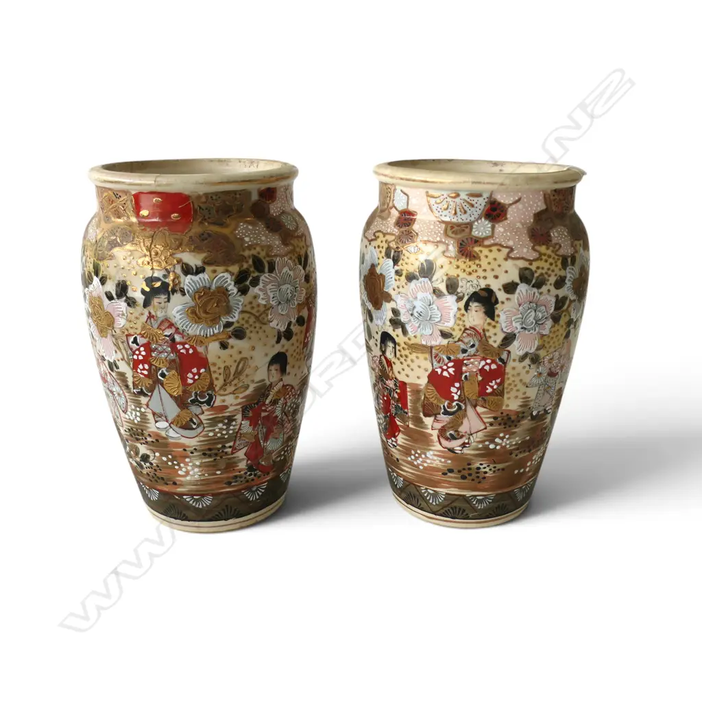 PR VINTAGE SATSUMA VASES H220MM 1 RESTORED Image 1++