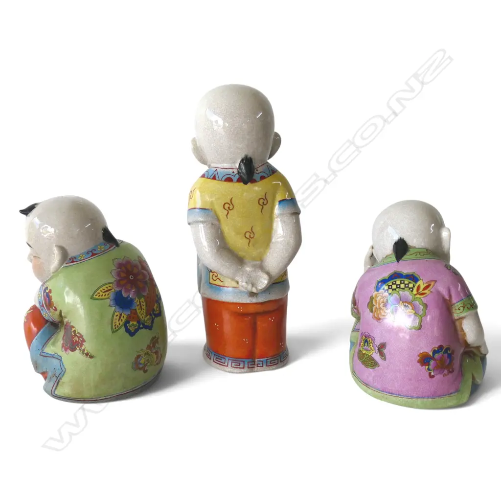 3 ORIENTAL CERAMIC CHILDREN H.320mm Image 1++