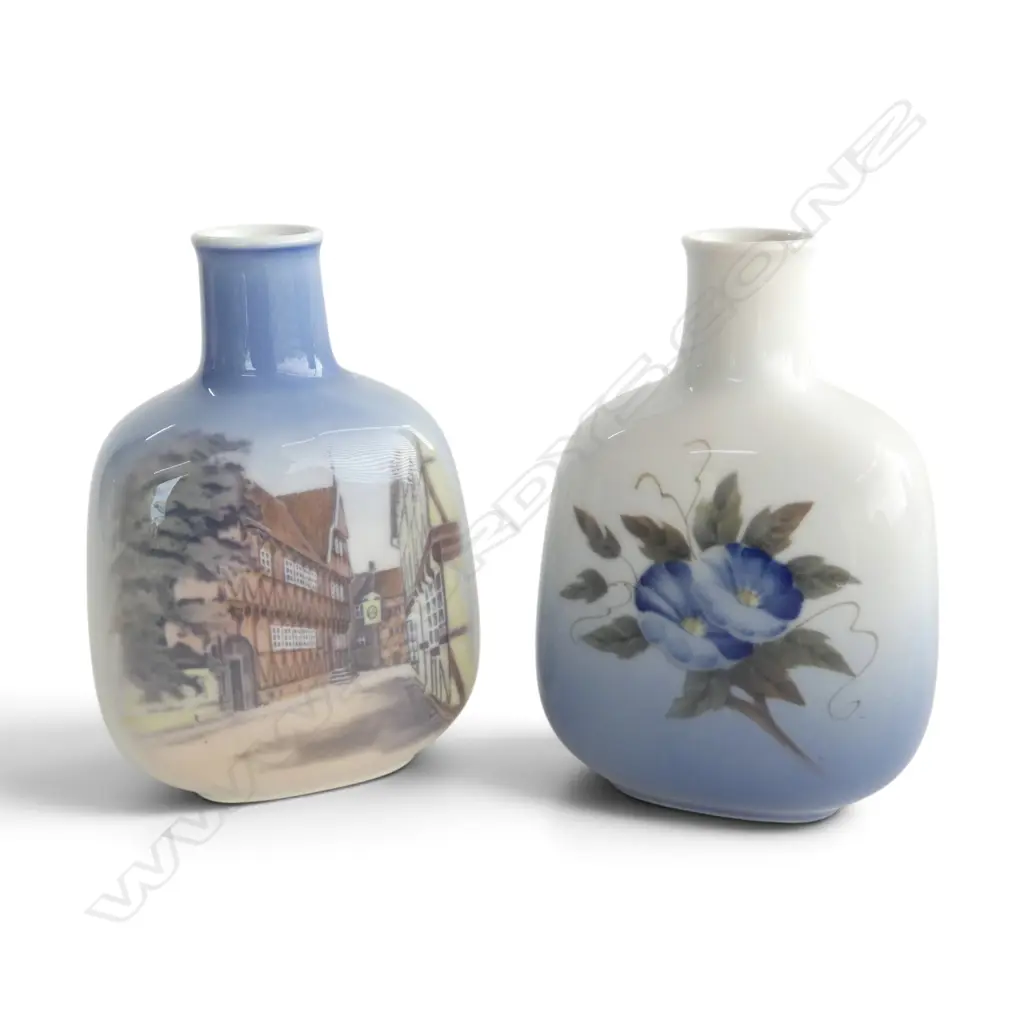 2 ROYAL COPENHAGEN FLASK SHAPED VASES, H.145mm Image 1++
