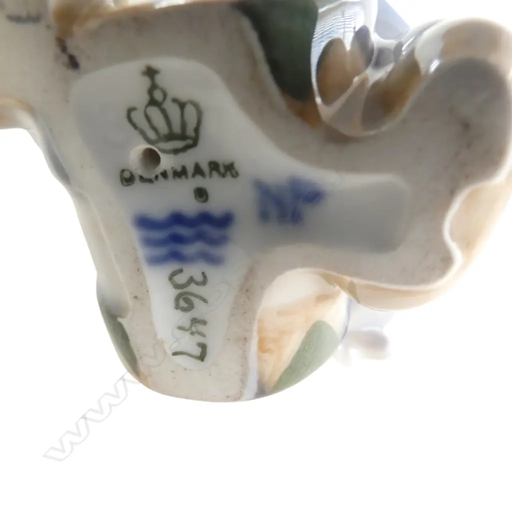 3 ROYAL COPENHAGEN FIGURINES; Boy w Sack by Hans Hansen c.1962, H.165mm SML BOY w HORN, H.110mm, Drummer boy, H.95mm Image 1++