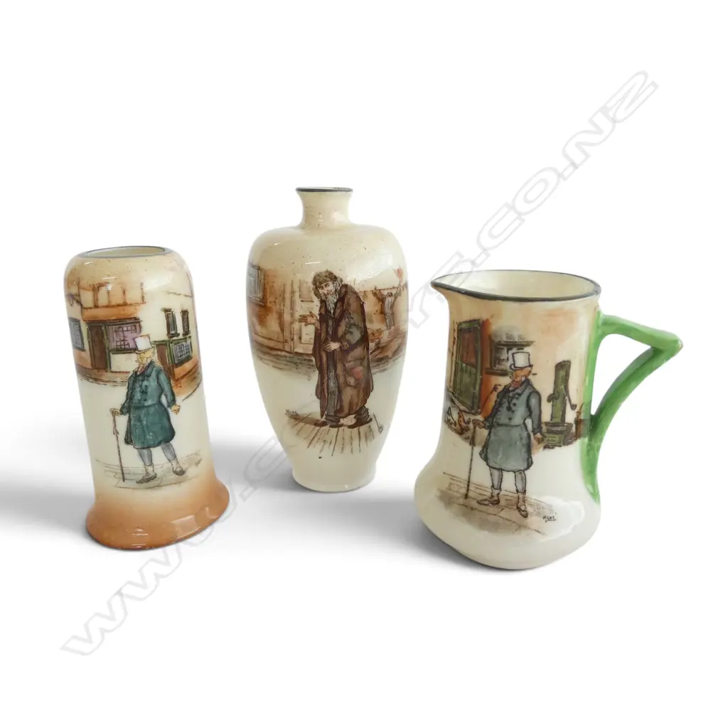 3 ROYAL DOULTON DICKEN'S WARE MINIATURES, H.65-90mm Image 1++