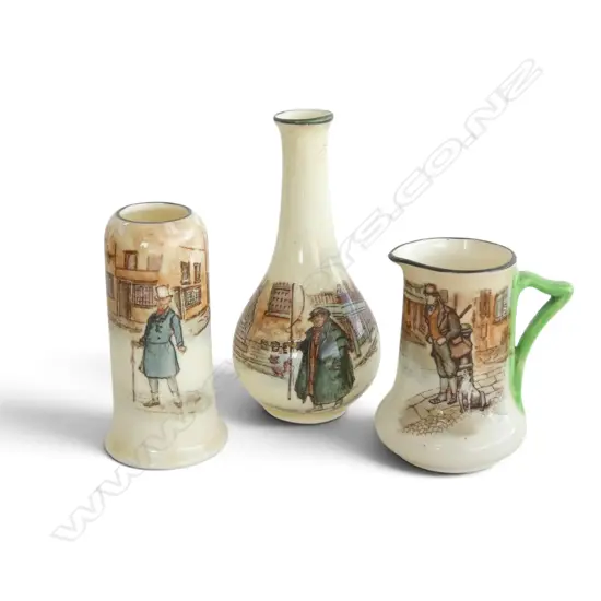 3 ROYAL DOULTON DICKEN'S WARE MINIATURES, H.65-100mm