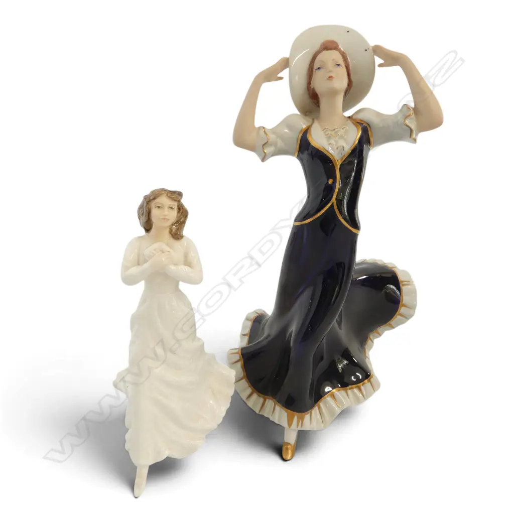 CZECHOSLOVAC FIGURINE H230MM & ROYAL DOULTON FIGURINE FORGET ME NOT H150MM Image 1++