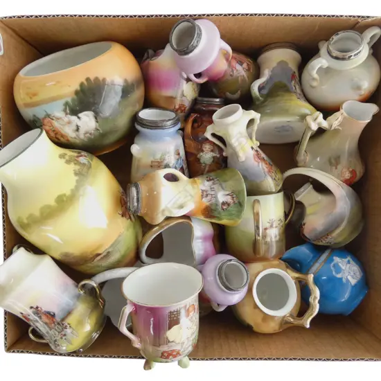 TRAY OF 20 ROYAL BAYREUTH VASES ETC