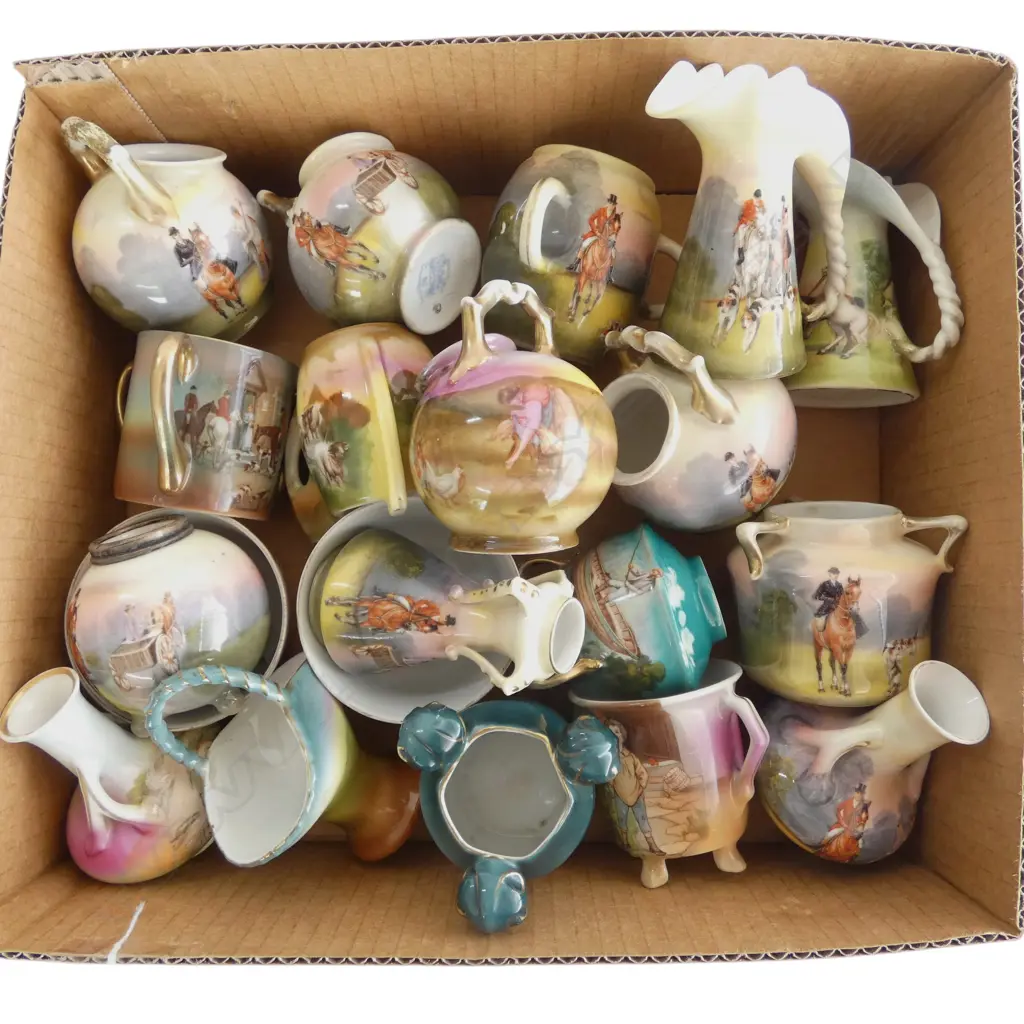 TRAY OF 20 ROYAL BAYREUTH VASES ETC Image 1++