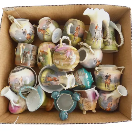 TRAY OF 20 ROYAL BAYREUTH VASES ETC
