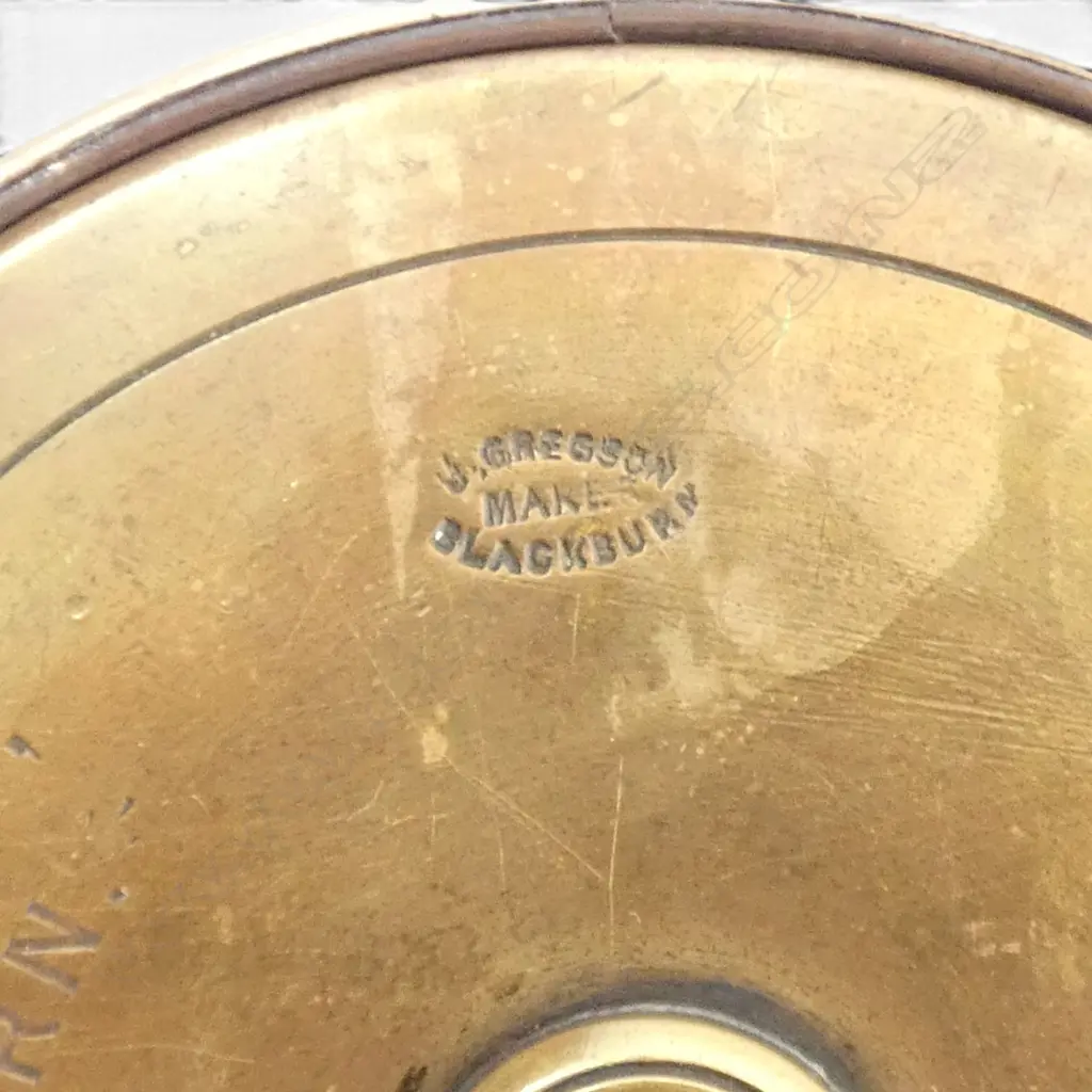 ANTIQUE BRASS SALMON REEL ALFRED READ OF BLACKBURN MAKER DIA100MM Image 1++