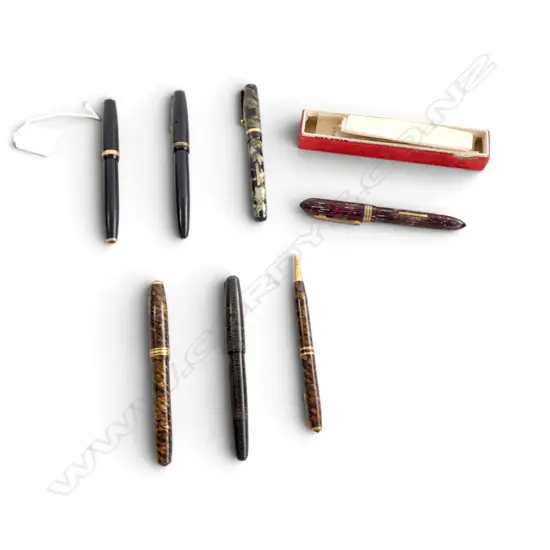 7 VINTAGE PENS; PARKER, SWAN, CONWAY STEWART