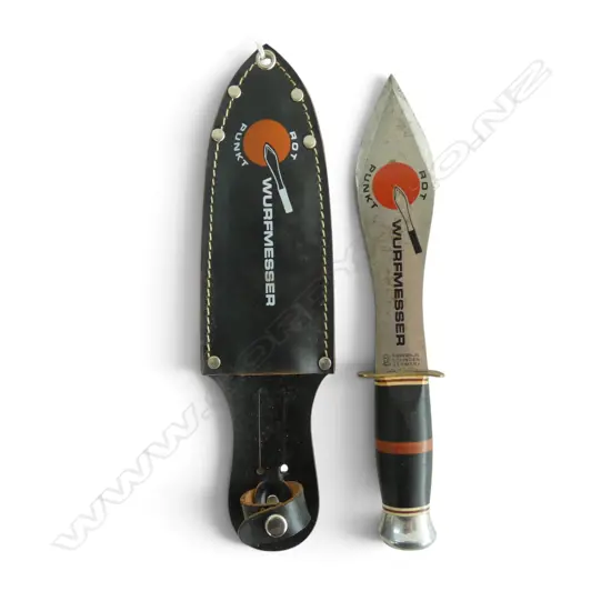 SOLINGEN . WINGEN JR. ROTPUNKT WURFMESSER THROWING KNIFE w. sheath L.240mm