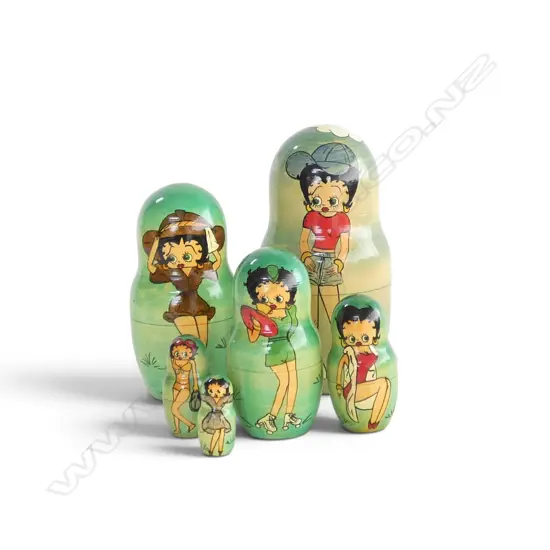 BETTY BOOP RUSSIAN MATRYOSHKA 6 PCE DOLL SET H.60mm