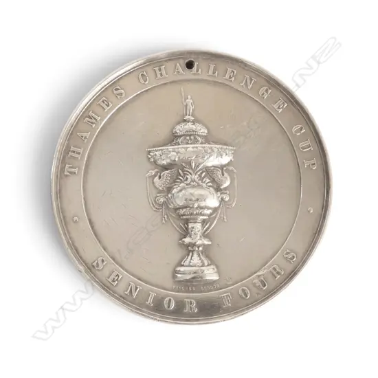 999 SILVER MEDAL, METROPOLITAN AMATEUR REGATTA / THAMES CHALLENGER CUP SENIOR FOURS BY PINCHES LONDON 63mm dia 121gms