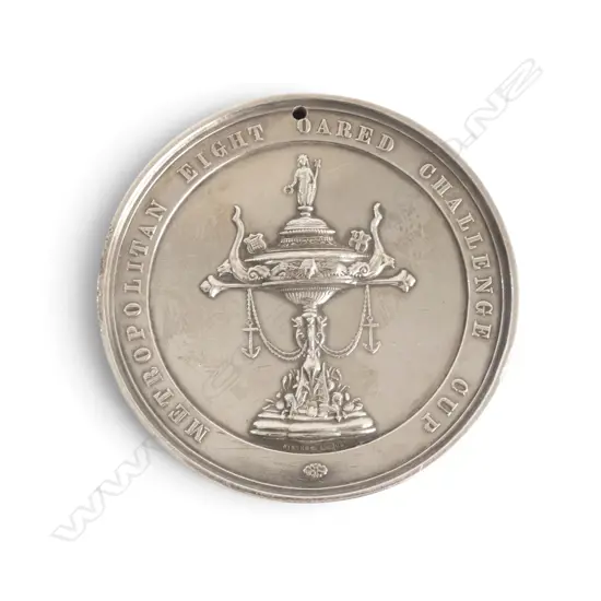 999 SILVER MEDAL, METROPOLITAN AMATEUR REGATTA / EIGHT OARED CHALLENGE CUP BY PINCHES LONDON 70mm dia 181.5gms