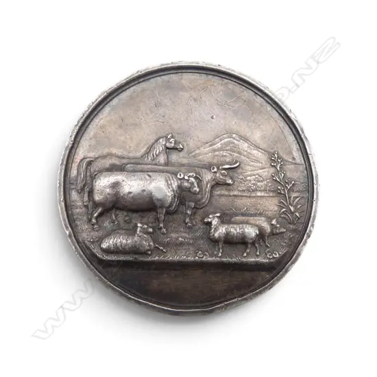 SILVER 1883 'NORTH OTAGO AGRICULTURAL & PASTORAL ASSOC. 1863 MEDAL....