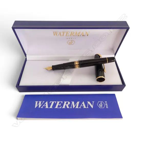 MODERN AS NEW WATERMAN Paris FOUNTAIN PEN w 18ct gold nib. In original box