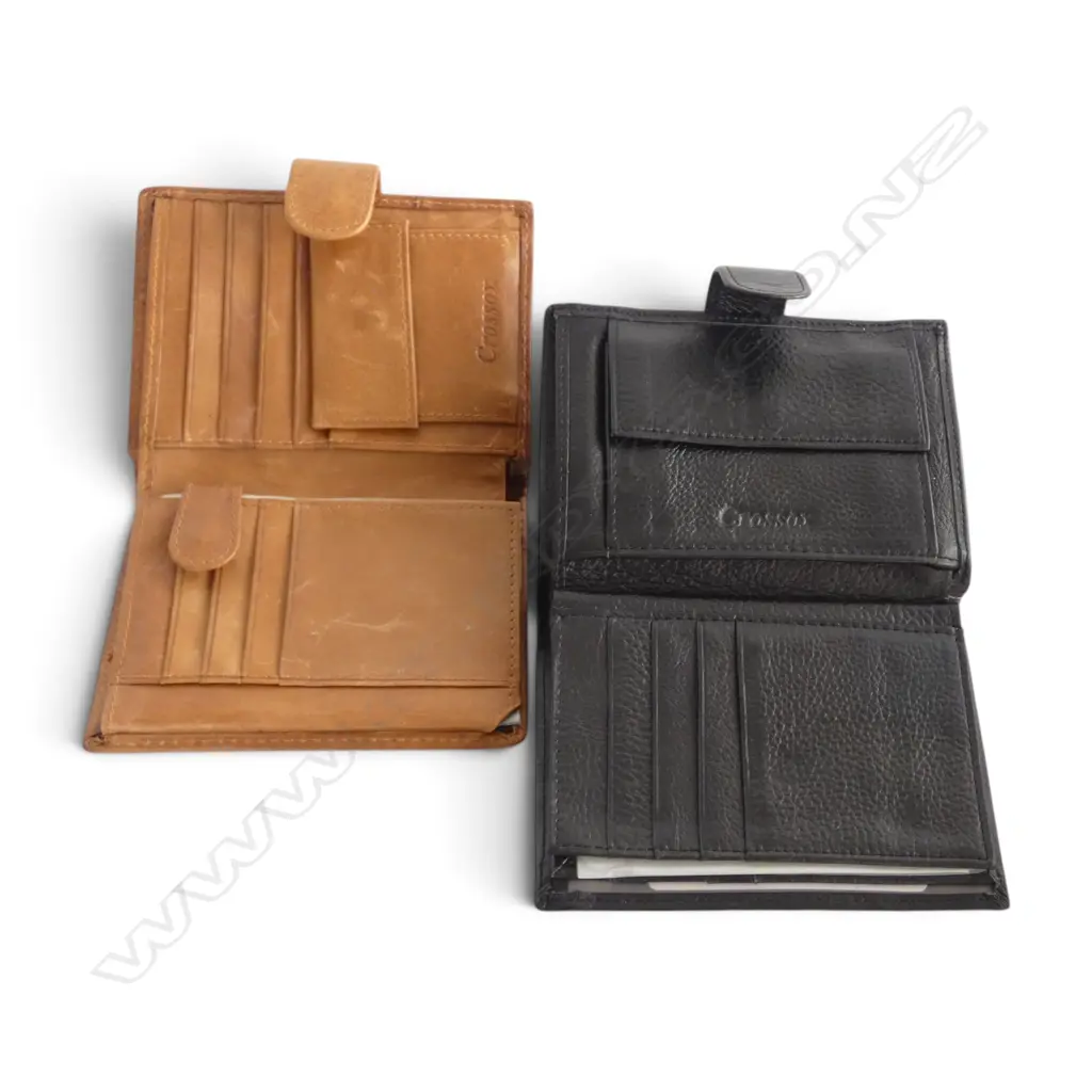 2 LEATHER CROSS OX WALLETS H.140mm Image 1++