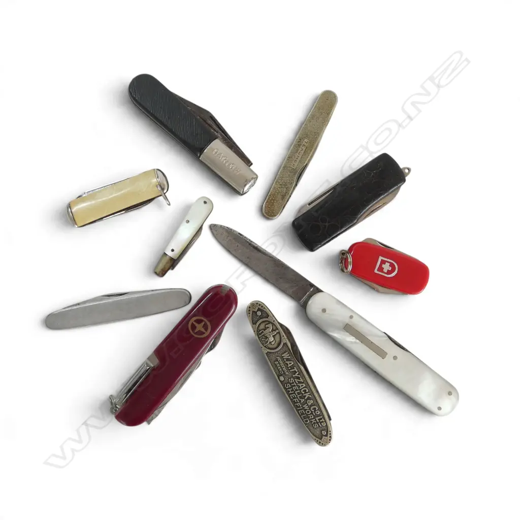 10 POCKET KNIVES INCL. STG & MOP FRUIT Image 1++