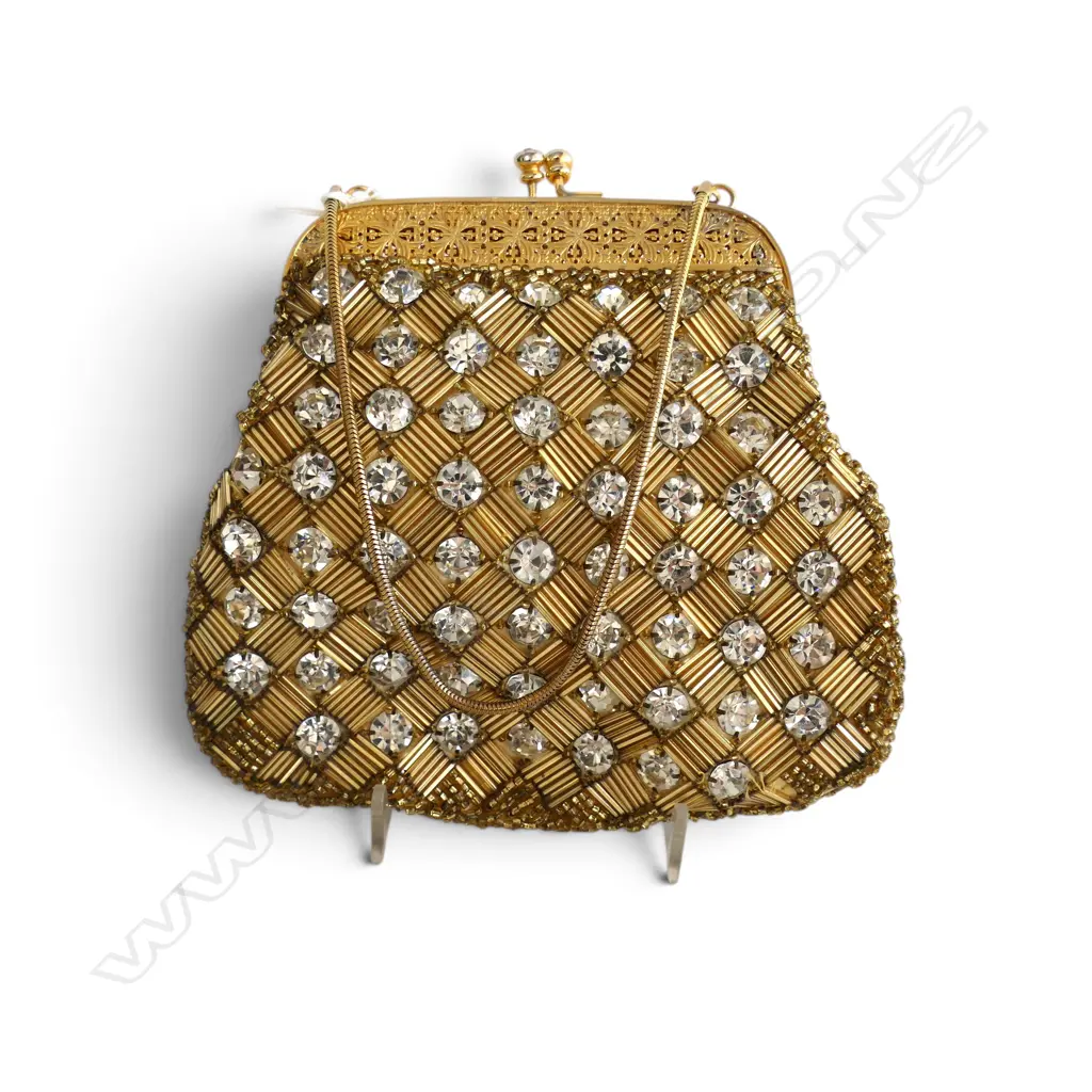 VINTAGE WALBORG EVENING PURSE SET WITH RHINESTONES HILDE WALDBURGER Image 1++