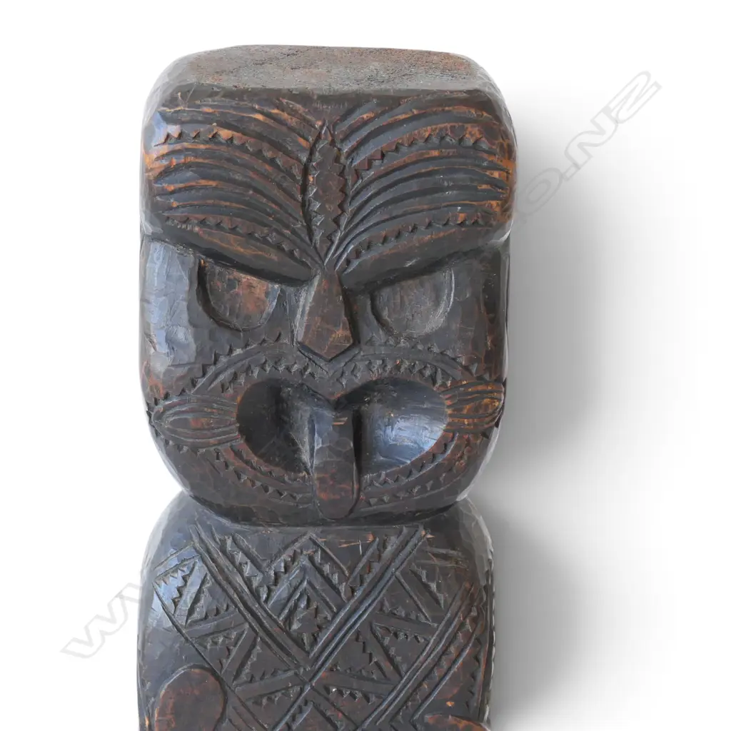 CARVED MAORI TIKI FIGURE 310MM (H) Image 1++
