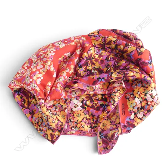 KENZO SILK SCARF, MADE IN FRANCE, 100% SILK, 850 X 850MM