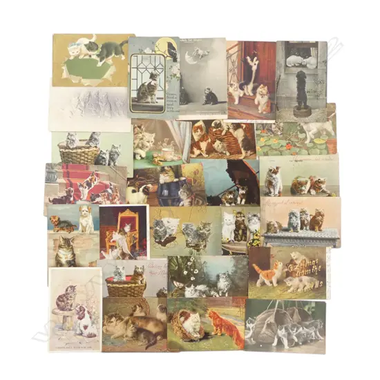 26 ANTIQUE POSTCARDS OF CATS 