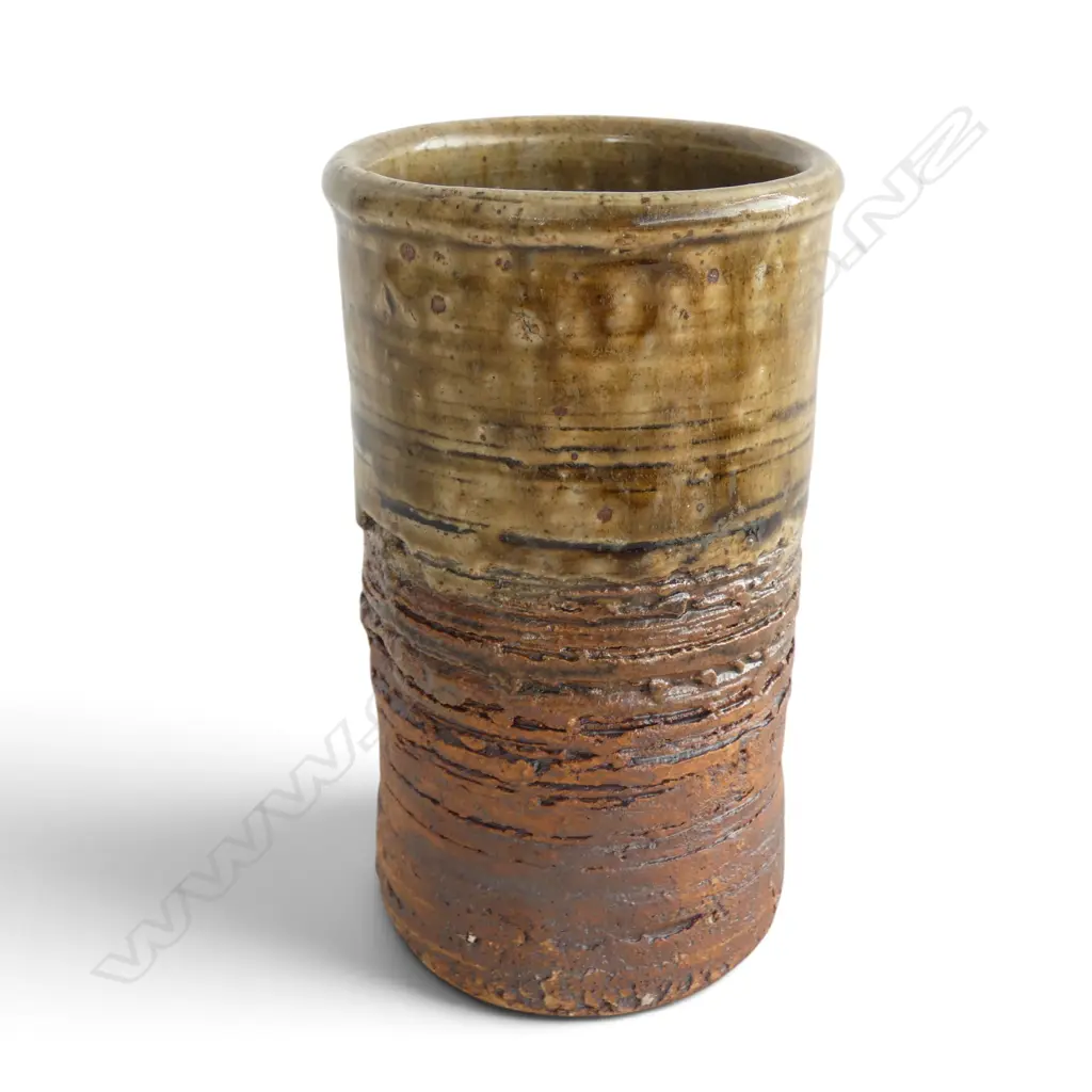 LEN CASTLE (1924 - 2011) STUDIO POTTERY BRUSH POT H.150mm Image 1++