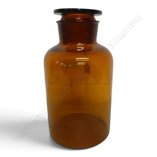 LARGE VINTAGE BROWN GLASS APOTHECARY JAR, H.350mm Dia.180mm