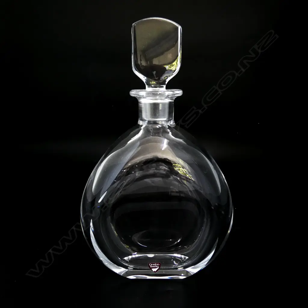 ORREFORS CRYSTAL DECANTER etched to base H.250mmmm Image 1++