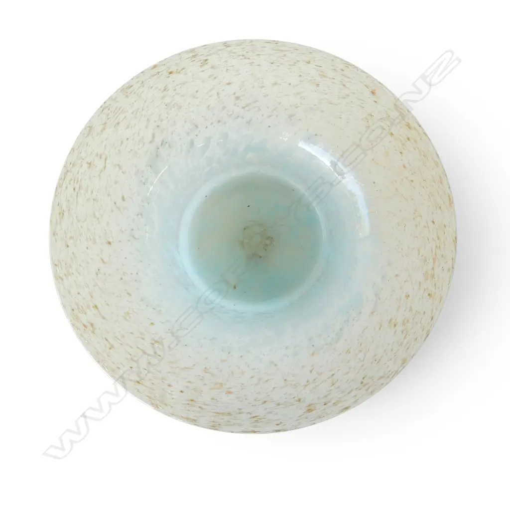 SCOTTISH MONART AVENTURINE GLASS BOWL w. original post-war label UB VI+ Dia.265mm Image 1++
