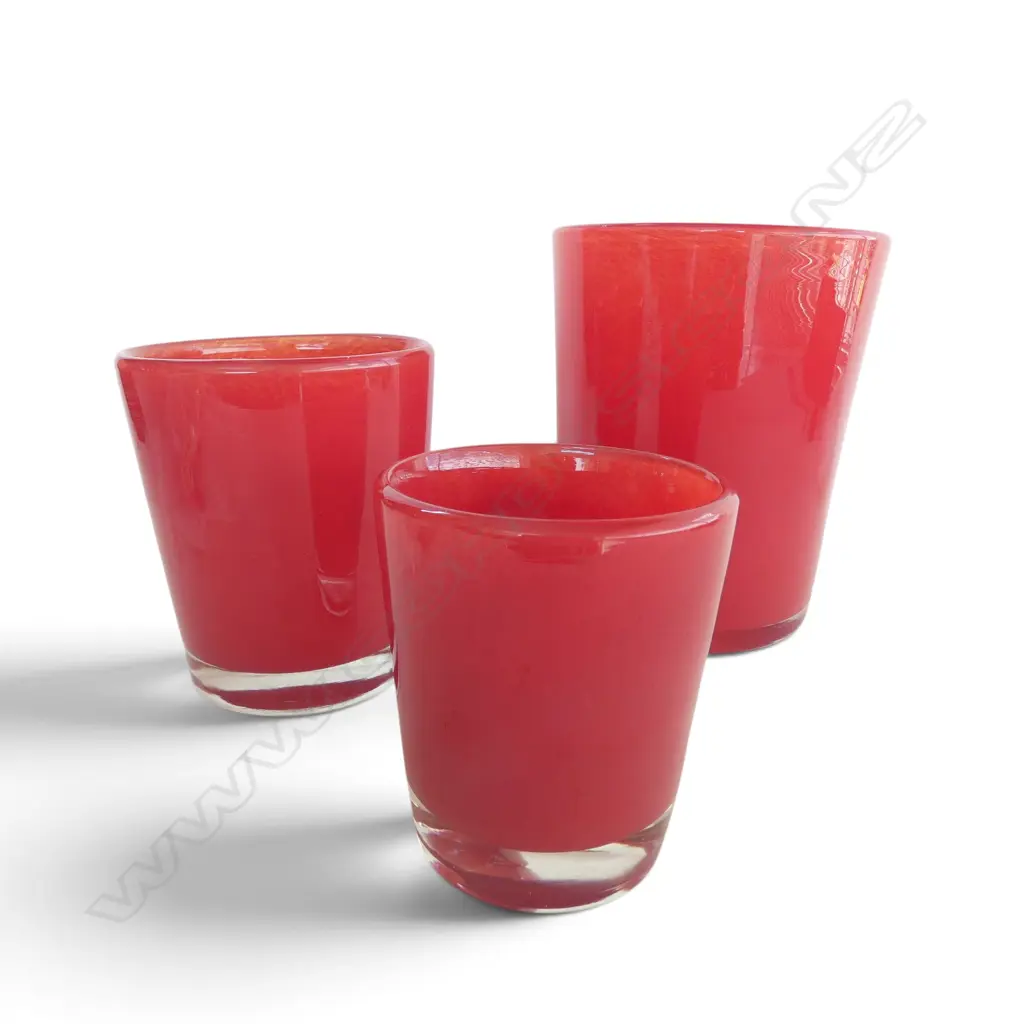 GRADUATED SET OF 3 DUTZ GLASS VASES H.230mm Image 1++