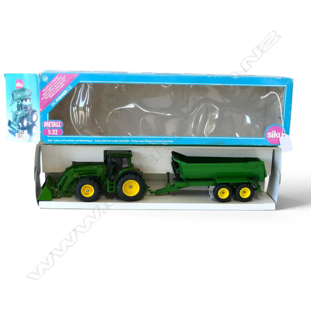 BOXED SIKU FARMER3862 JOHN DEERE6820 WITH FRONT LOADER & KRAMPE TIPPING TRAILER  1/32 SCALE  Image 1++