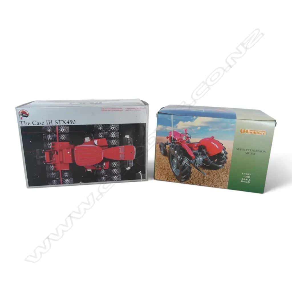 2 BOXED MODEL TRACTORS; MASSEY FERGUSSON MF35X SCALE 1:16 & CASE STX450 SCALE 1:32 Image 1++
