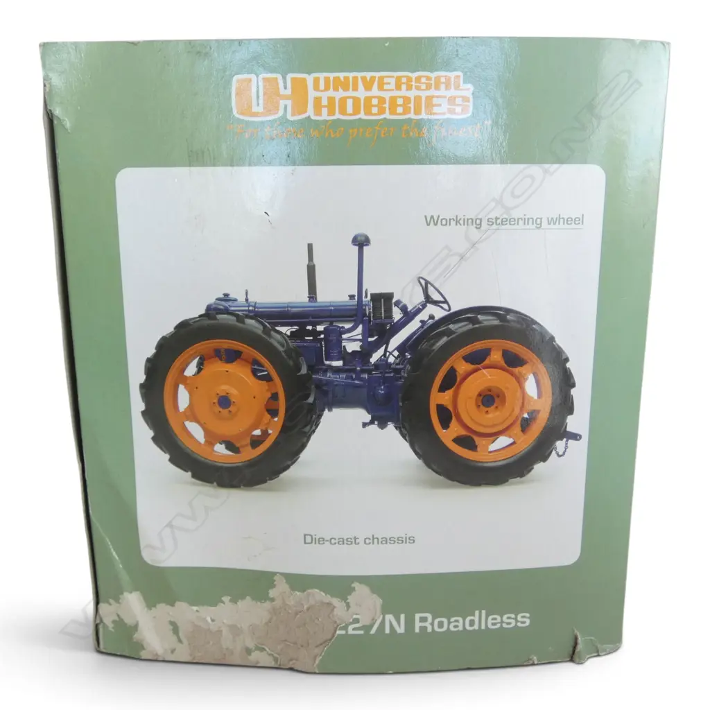 2 BOXED MODEL TRACTORS; FORDSON E27N ROADLESS & MASSEY FERGUSSON 135, 1:16 SCALE Image 1++
