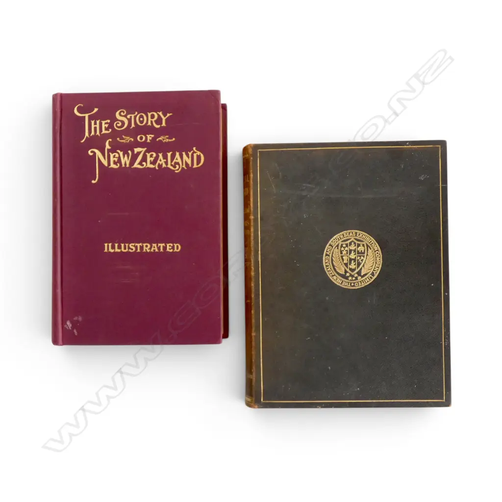 2 VINTAGE BOOKS THE STORY OF NZ& OFFICIAL RECORD NZ & THE SOUTH SEAS EXHIBITION DUNEDIN 1925-6 Image 1++