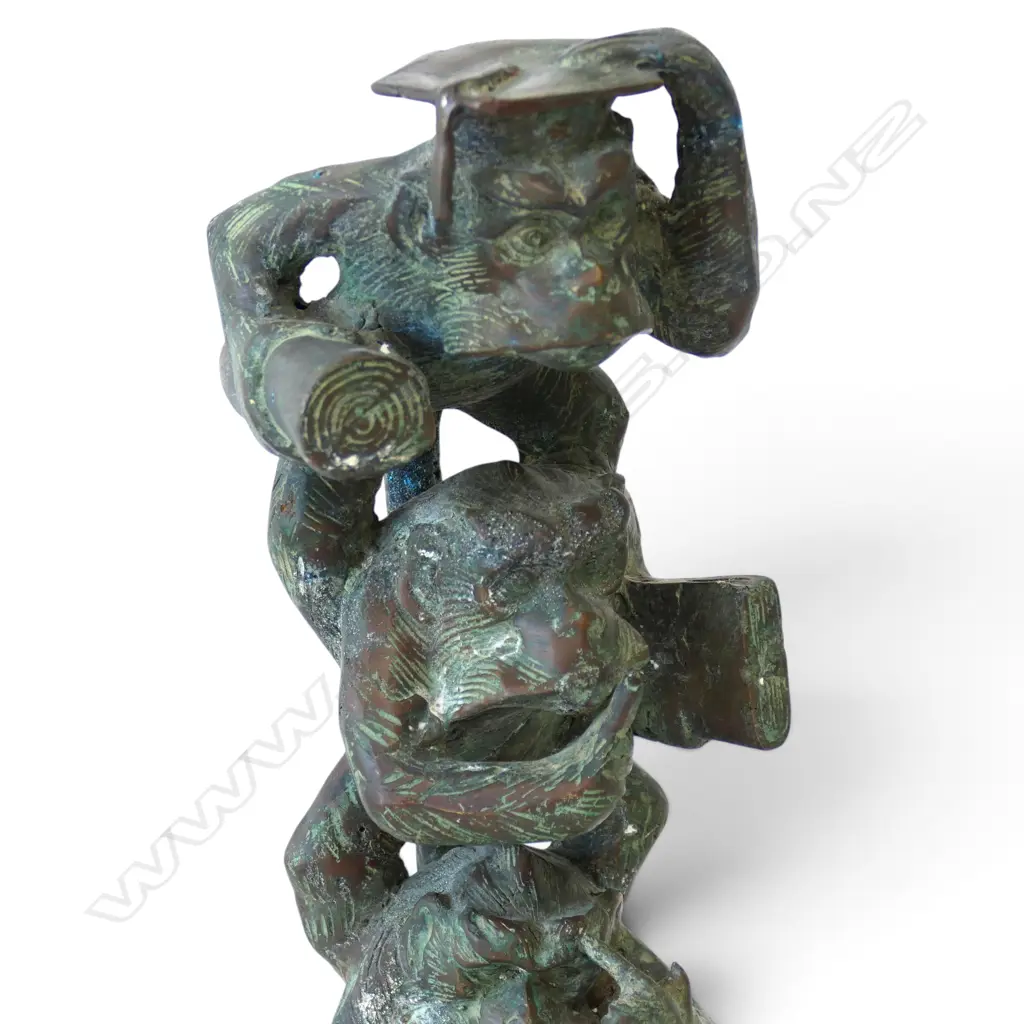 THREE MONKEYS BRASS SCULPTURE - 780MM (H) Image 1++