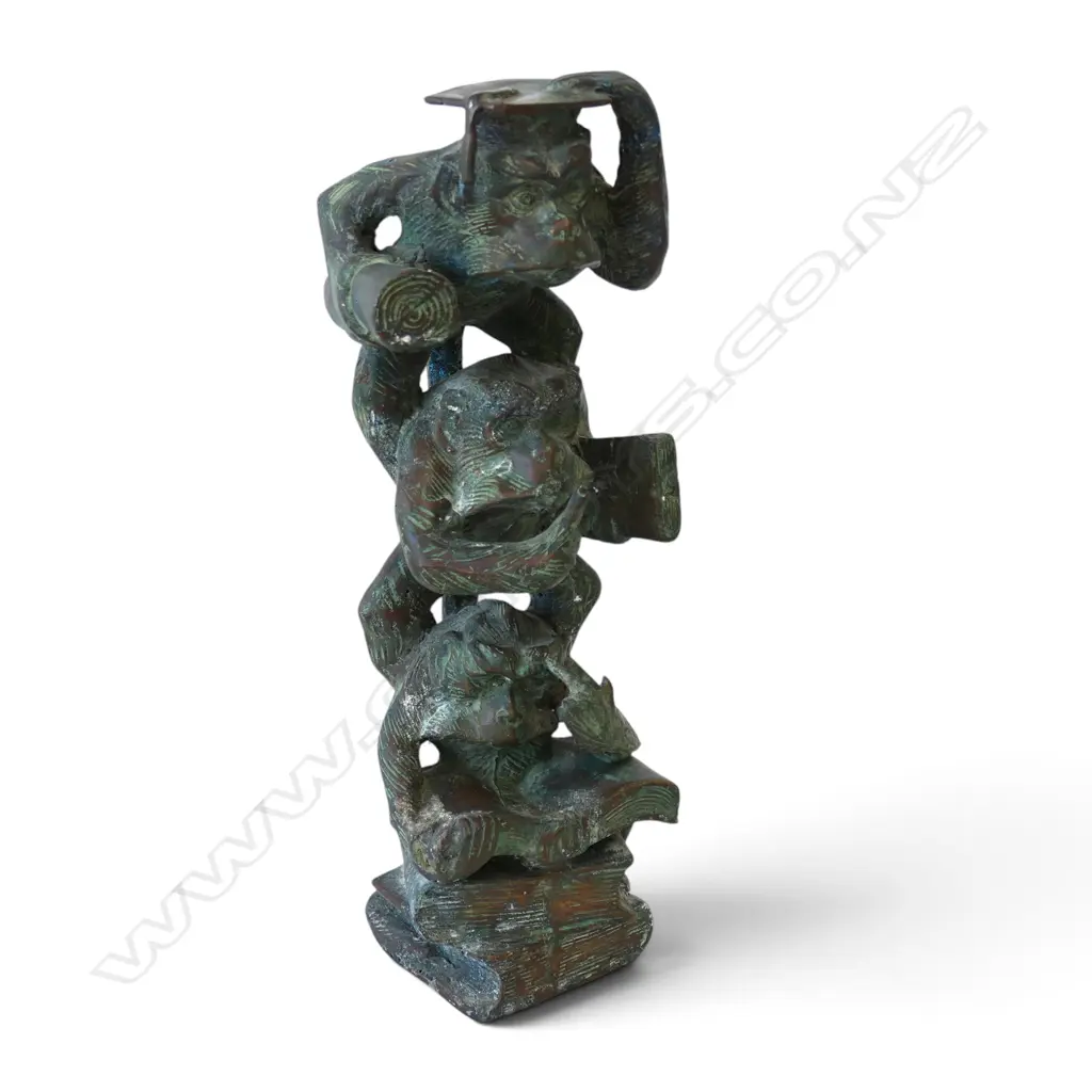 THREE MONKEYS BRASS SCULPTURE - 780MM (H) Image 1++