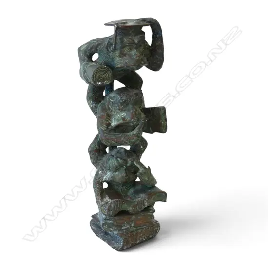 THREE MONKEYS BRASS SCULPTURE - 780MM (H)